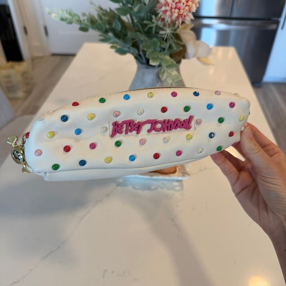 Betsey Johnson Sprinkle Pencil Pouch / Cosmetic Bag